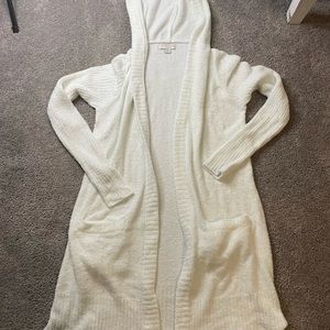 Barefoot Dreams Cozy Chic Lite Boucle Hooded Cardi Hooded Size XS Almond/Cream